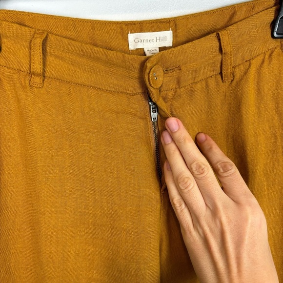 Garnet Hill Classic Linen Trousers in Sandalwood Size 2 - Picture 4 of 11